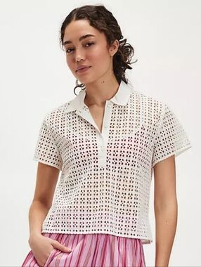 Free People We The Free Anna Eyelet Top in Clean Ivory • Medium